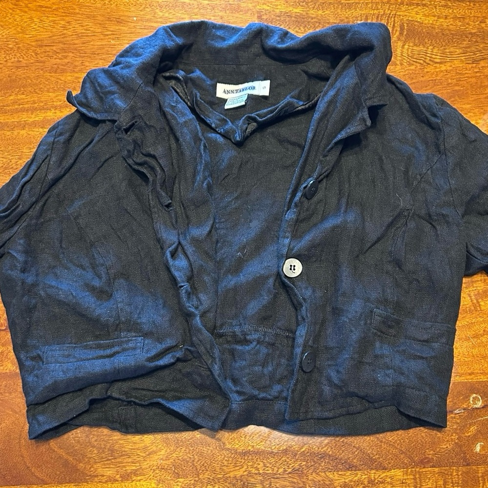 Ann Taylor Black Button-Up Jacket
